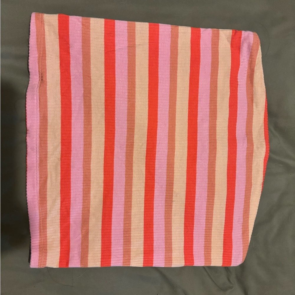 American Eagle Outfitters Pink and Red Striped Tube Top